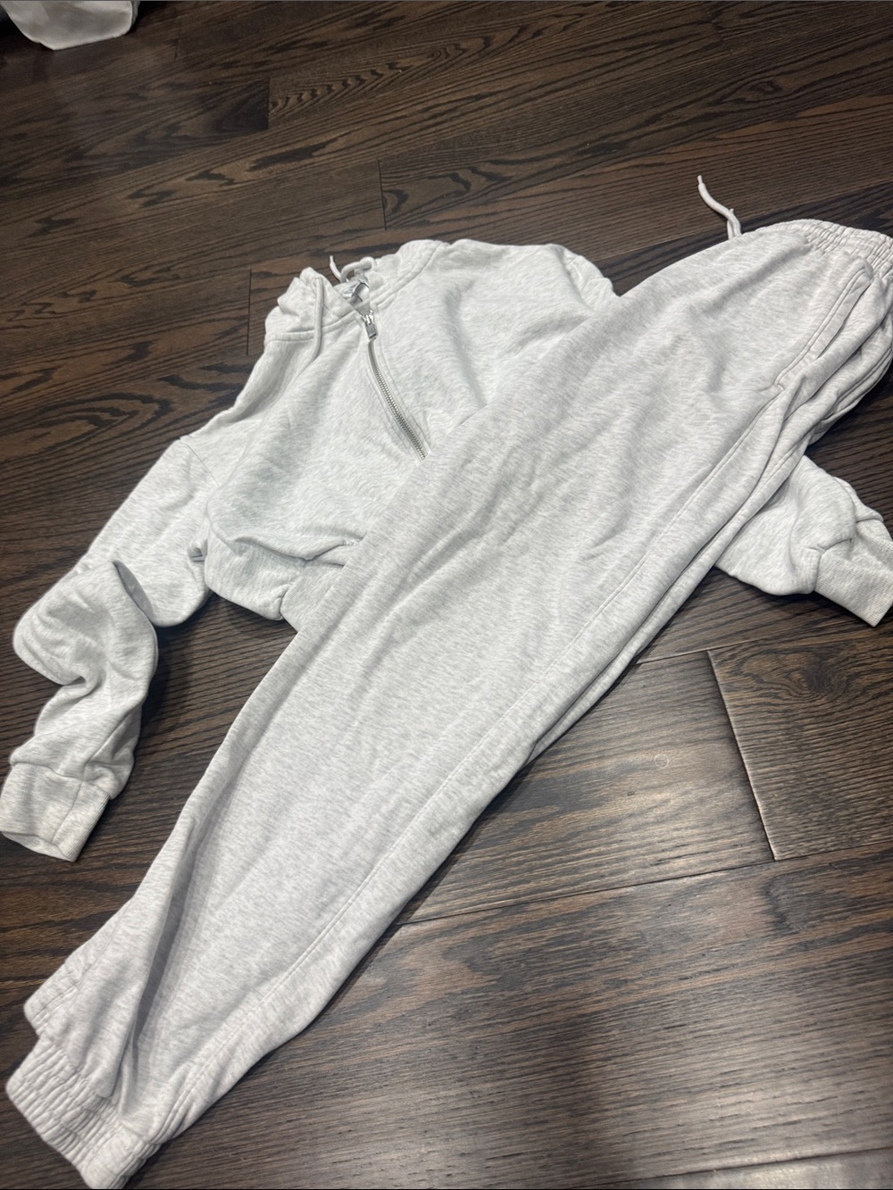 H&M Light Gray Women's Track Joggers with Drawstring Waist